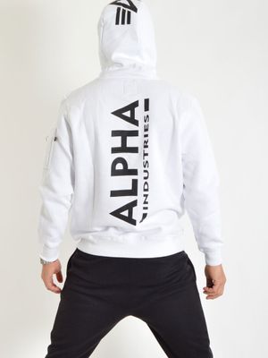 Back Print Hoody White