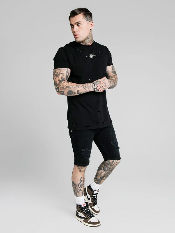 Distressed Flight Shorts Black