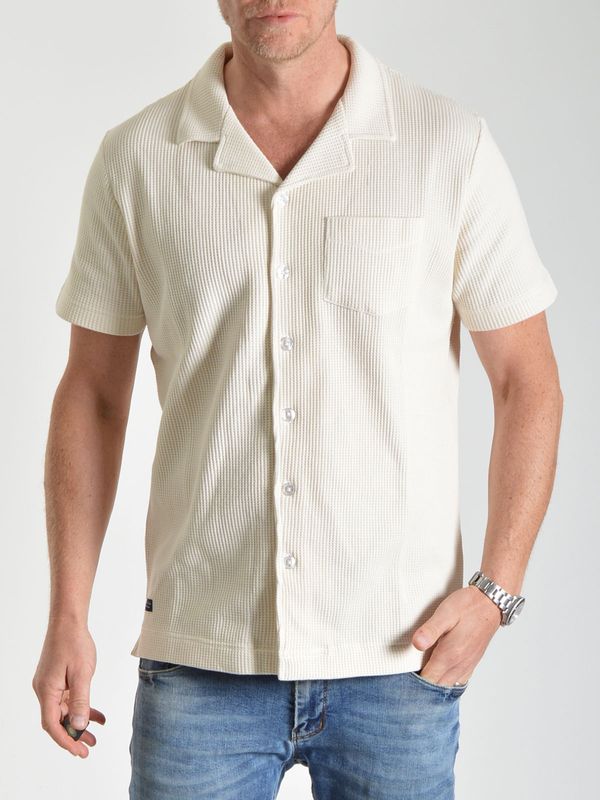 Victor Waffle Shirt Beige