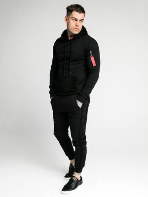 Sueded Flock Cuff Pants Black