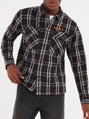 Flannel Shirt Navy/Orange