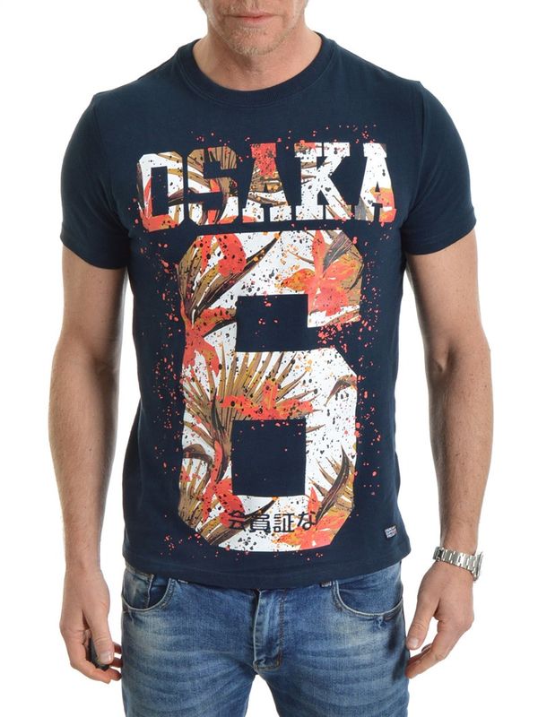 Osaka Hibiscus Infill Tee Navy