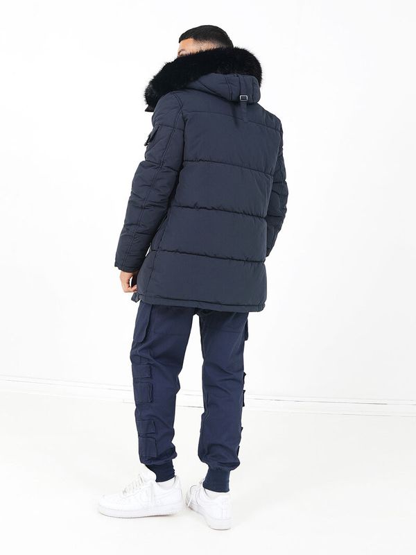 Puffy Fur Parka Navy