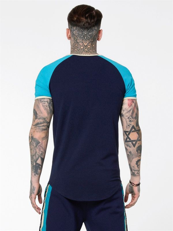 Contrast Tape Gym Tee Teal/Navy