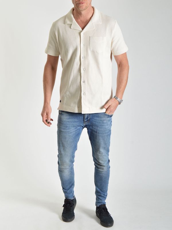 Victor Waffle Shirt Beige