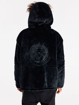 Messi x Faux Fur Jacket Black