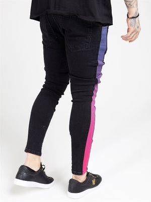 Low Rise Burst Knee Denim Black