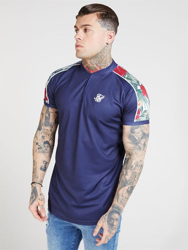70's Floral Baseball Tee Navy