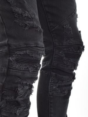 Paneled Inverted Biker Jeans