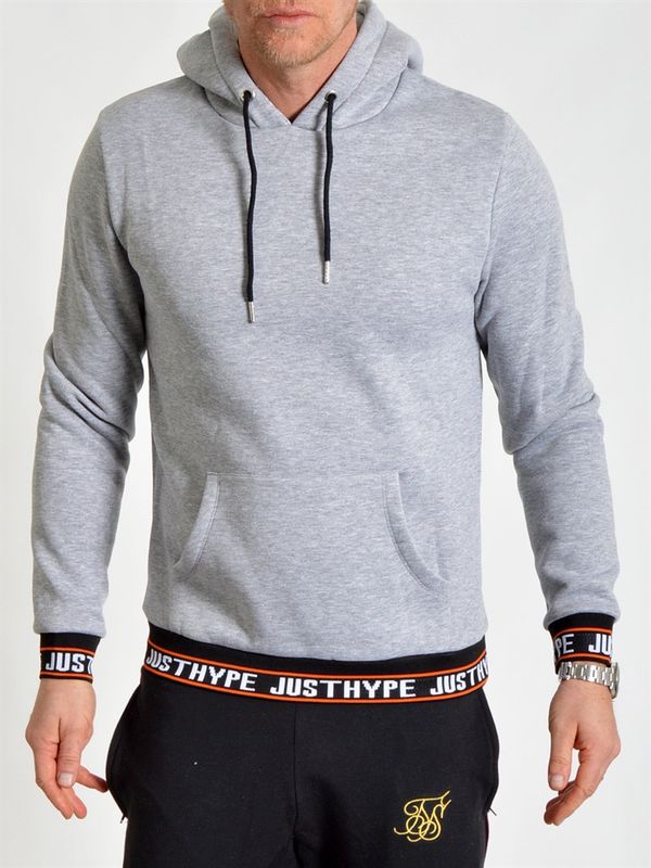 Just Hype Rib Hoodie Grey