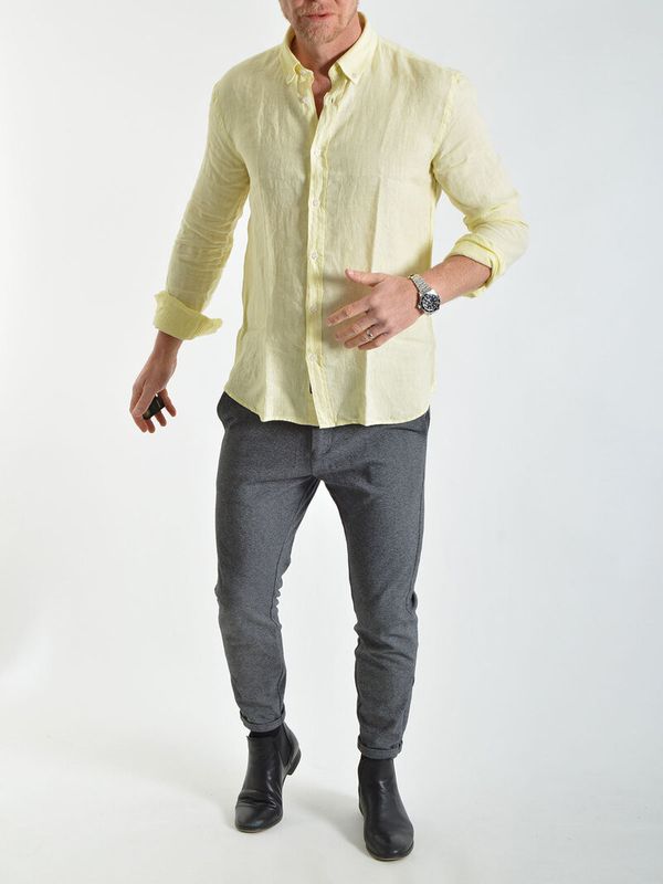 Linston Linen Shirt Light Yellow