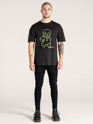 Original Sin Bear Print Tee Black