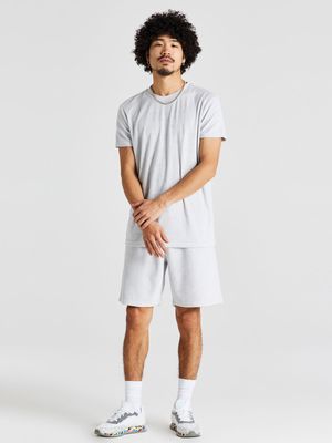 Repeat Logo Towelling Tee Grey