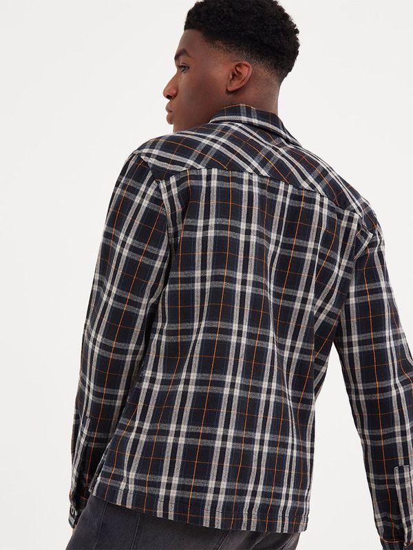 Flannel Shirt Navy/Orange