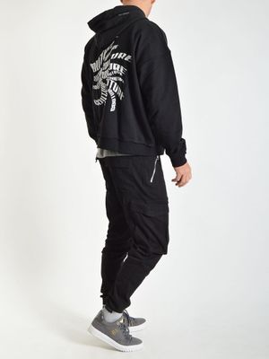 Distorted Logo Hoodie Black