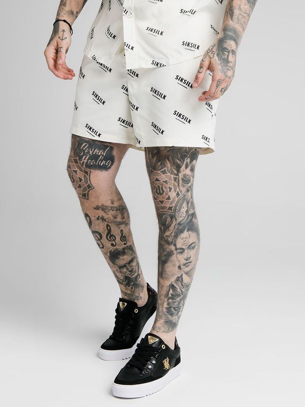 Repeat Print Swimshorts Off White