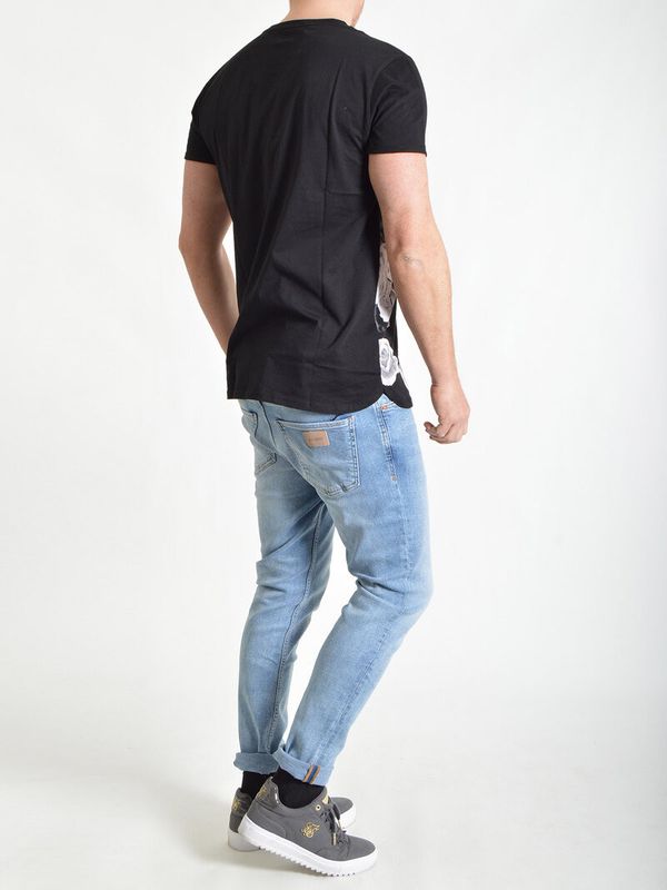 Rose Front Tee Black