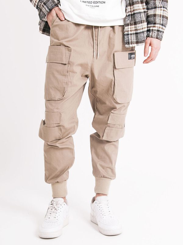 Multi Pocket Cargo Pants Beige