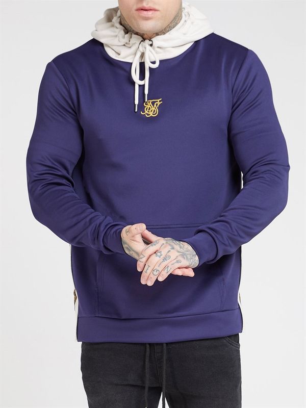Overhead Side Zip Hoodie Navy