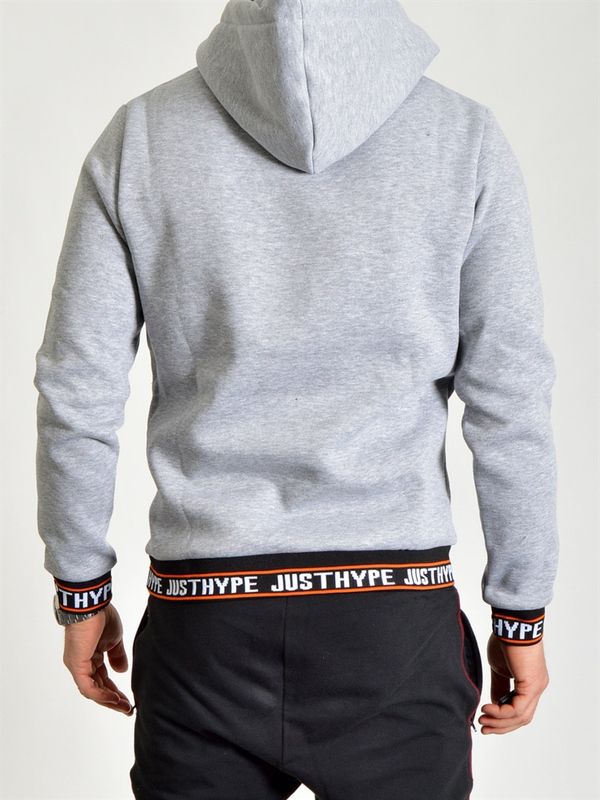 Just Hype Rib Hoodie Grey