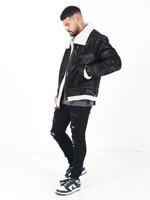 Teddy Shearling Black/Beige