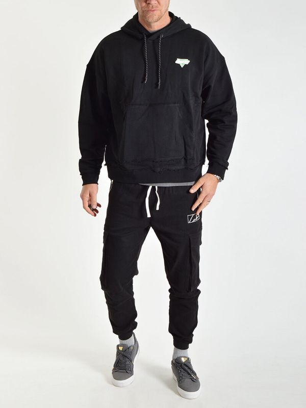 Distorted Logo Hoodie Black