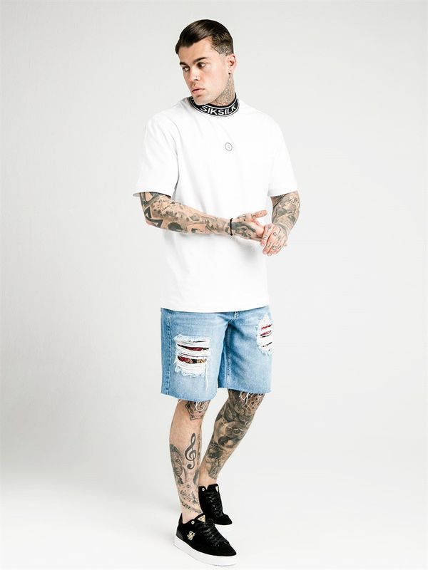 DA High Collar Essential Tee White