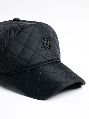 Quilted Nylon Trucker Black