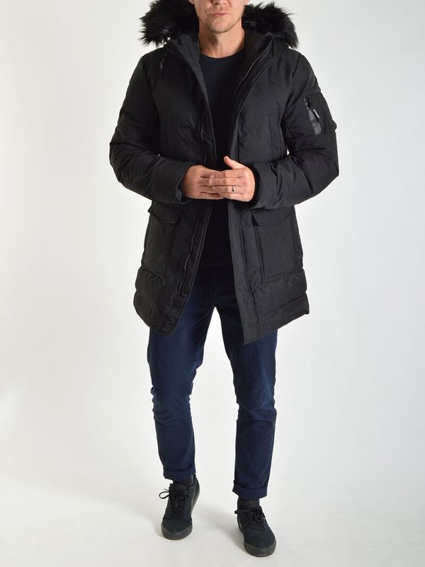 Poly Fur Parka Black