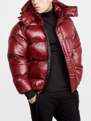 Burgundy Puffer Jacket