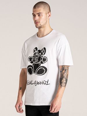 Fight Bear Mask Tee White