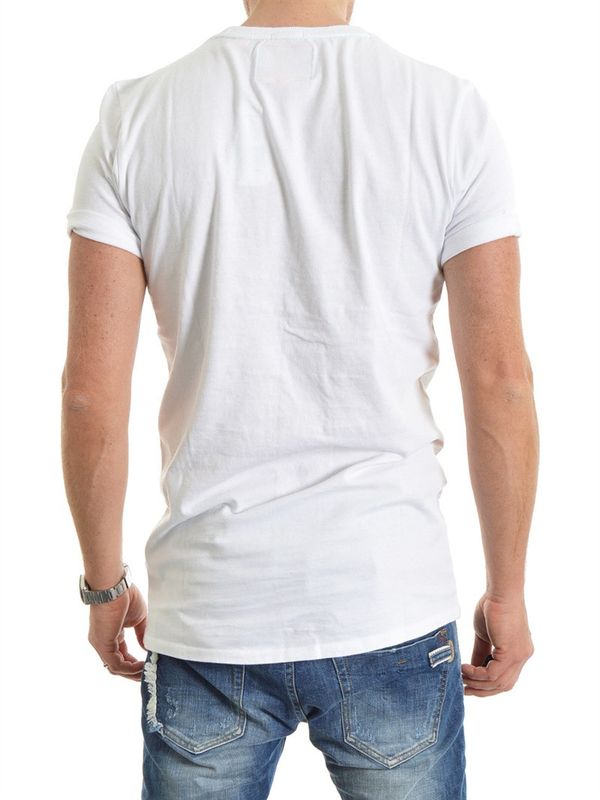 Varsity Long Line Tee Optic White