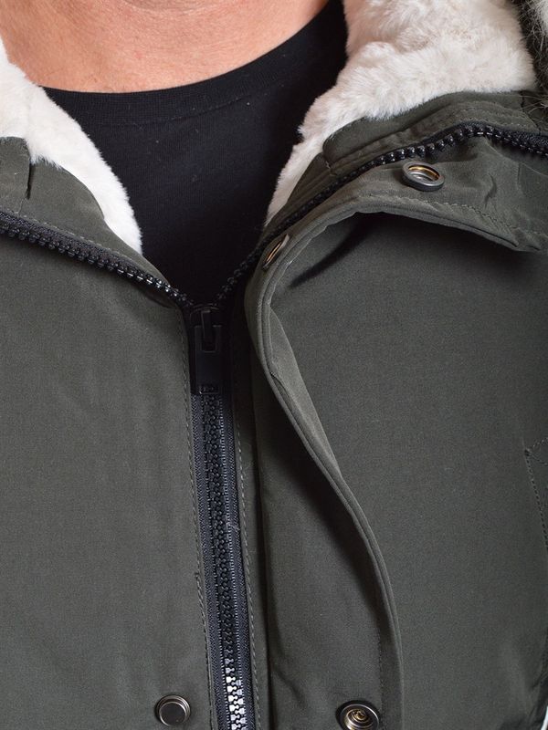 Poly Cotton Parka Army/Offwhite