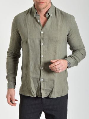 Linston Linen Shirt Moss Green