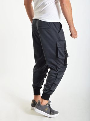 Strap Pocket Cargo Pants Black