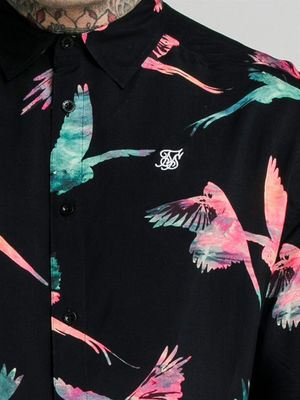 Parrot Resort Shirt Black