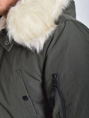 Poly Cotton Parka Army/Offwhite