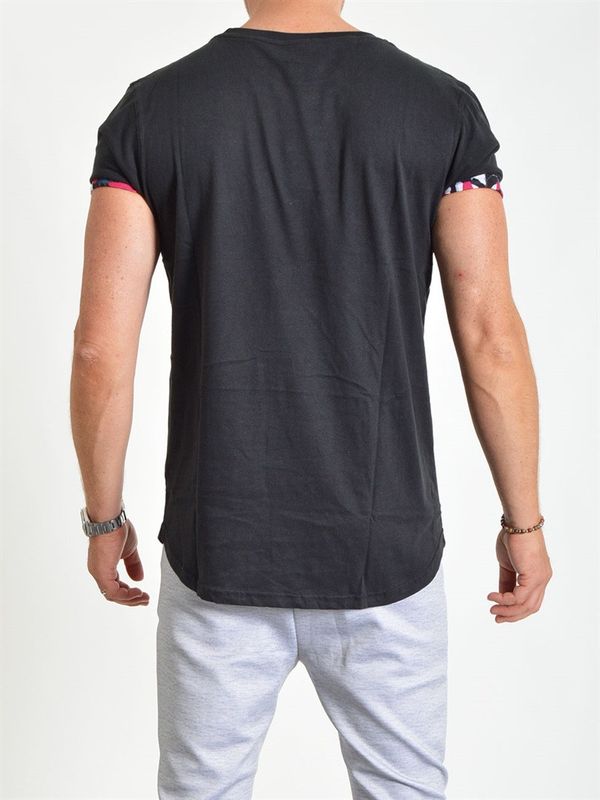 Floral Sleeves Tee Black