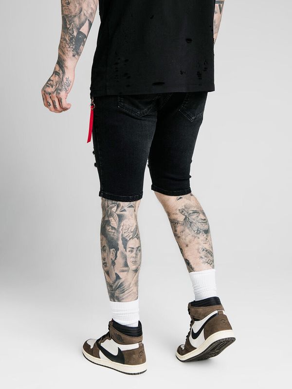 Distressed Flight Shorts Black