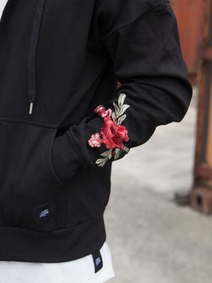 Rose Hoodie Black