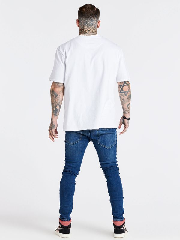 Blue Distressed Slim Fit Jeans