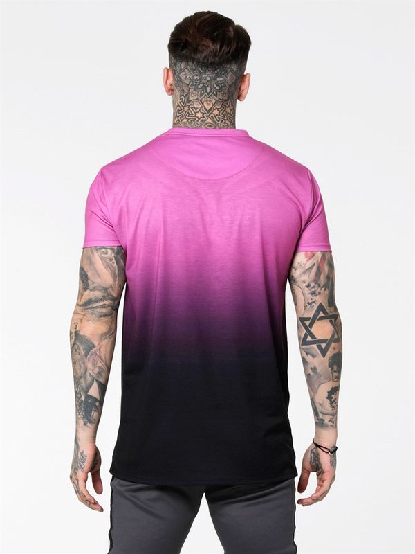 Reverse Collar Box Tee Pink/Black