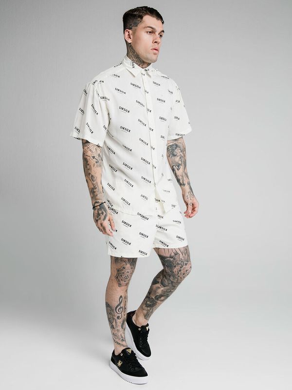 Repeat Print Swimshorts Off White