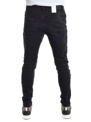 Paneled Inverted Biker Jeans