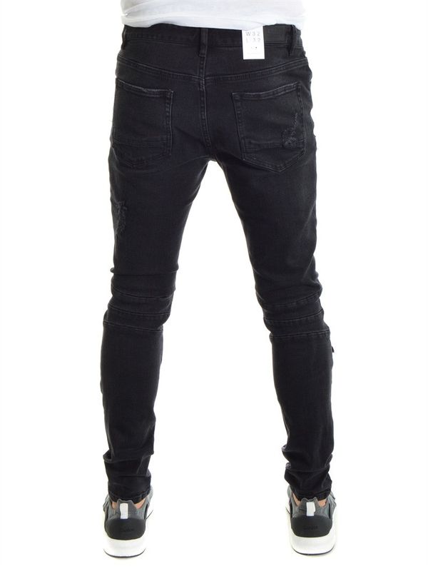 Paneled Inverted Biker Jeans
