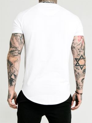 DA Curved Hem Gym Tee White
