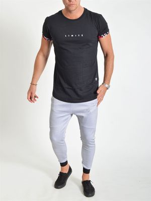 Floral Sleeves Tee Black