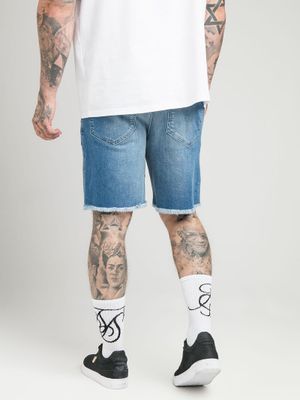 Raw Hem Denim Shorts Midstone