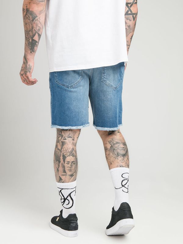Raw Hem Denim Shorts Midstone