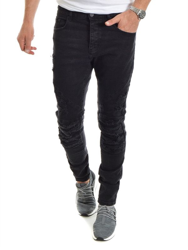 Paneled Inverted Biker Jeans